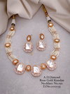 5 AD Designer Diamond Rose Gold Kundan Necklace Wholesale Price In Surat
